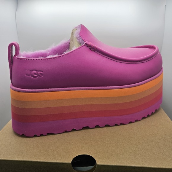 UGG Shoes - UGG URSEEN PLATFORM RASPBERRY MULTI LEATHER WOOL ALL GENDER M8/W9 Festival Shoes